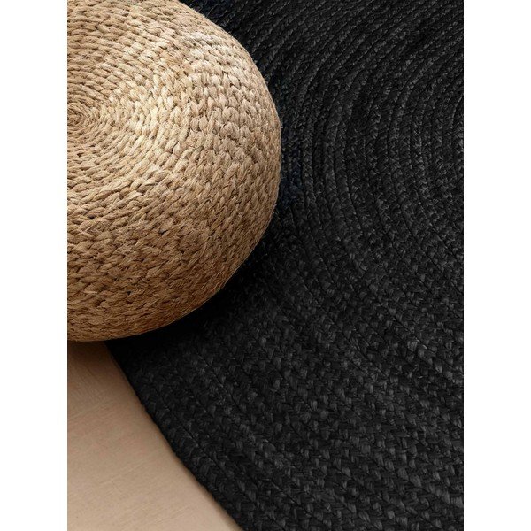 Must kahepoolne/käsitsi kootud džuudist vaip 160x230 cm Braided - Hanse Home-image-2