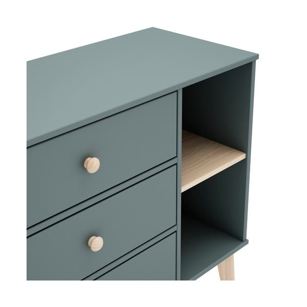 Hallikasroheline laste kummut 90x81x40 cm Esteban – Marckeric-image-1