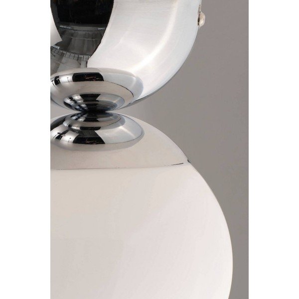 Valge/läikiv hõbedane opaalklaasist laelamp, ø 15 cm Leah - Jotex-image-3