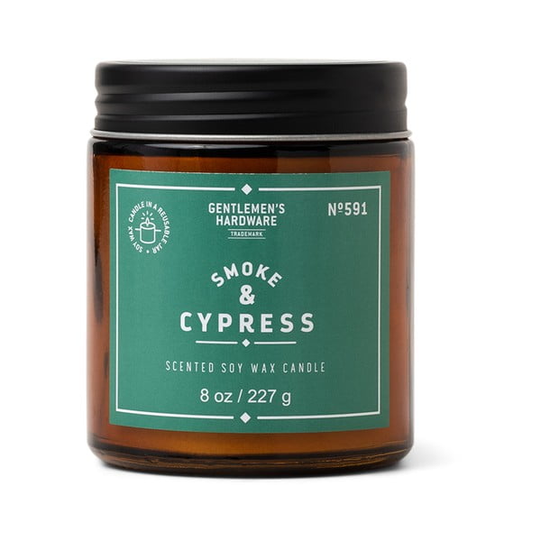Lõhnastatud sojaküünal, põlemisaeg 48 h Smoke & Cypress - Gentlemen's Hardware