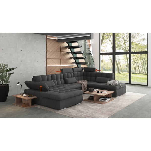 Antratsiitne panipaigaga nurgadiivanvoodi (parem nurk/U-kujuline) Merkur - Ropez-image-1