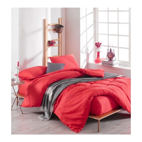 Punase voodipesu komplekt koos linadega kaheinimesevoodile Basso Rojo, 200 x 220 cm Duzboya - Mijolnir