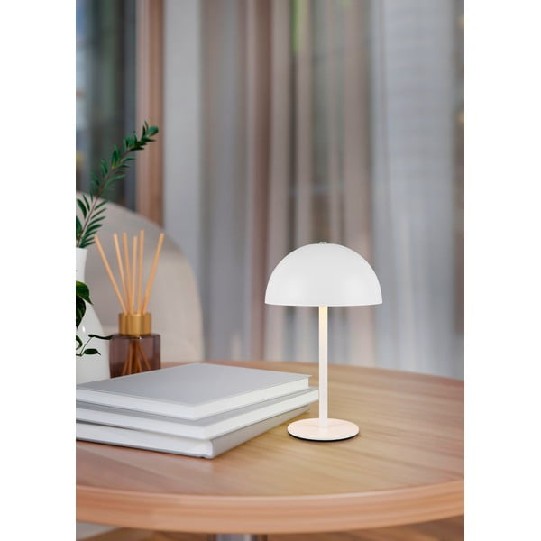 Matt valge LED-laualamp metallvarjuga (kõrgus 21 cm) Munoz - Trio-image-1