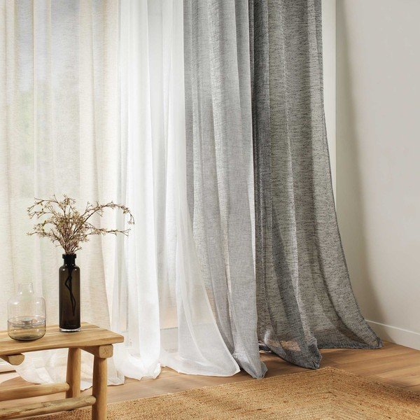 Elevandiluu värvi voile kardin 140x240 cm Carlin - douceur d'intérieur-image-1