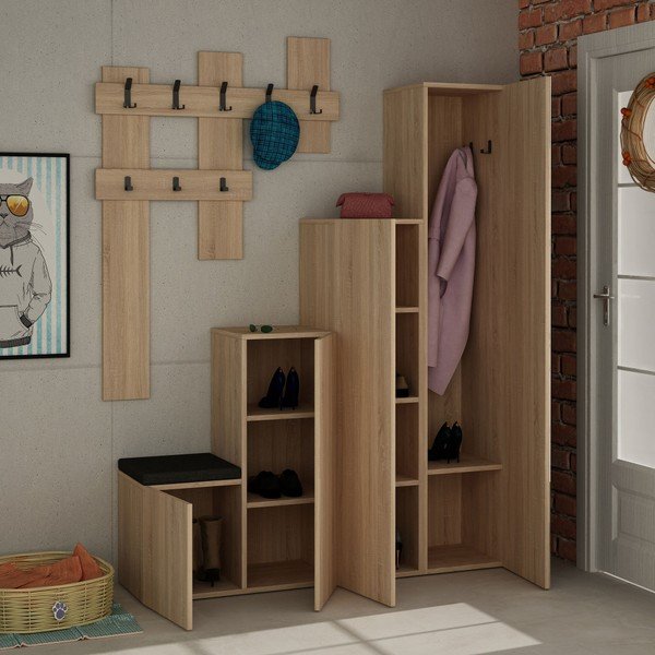 Set skříně a nástěnného věšáku Homitis Up Sonomo-image-3