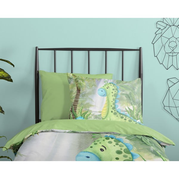 Roheline puuvillane laste pikendatud voodipesu üheinimesevoodile 140x220 cm Dani - Good Morning-image-2