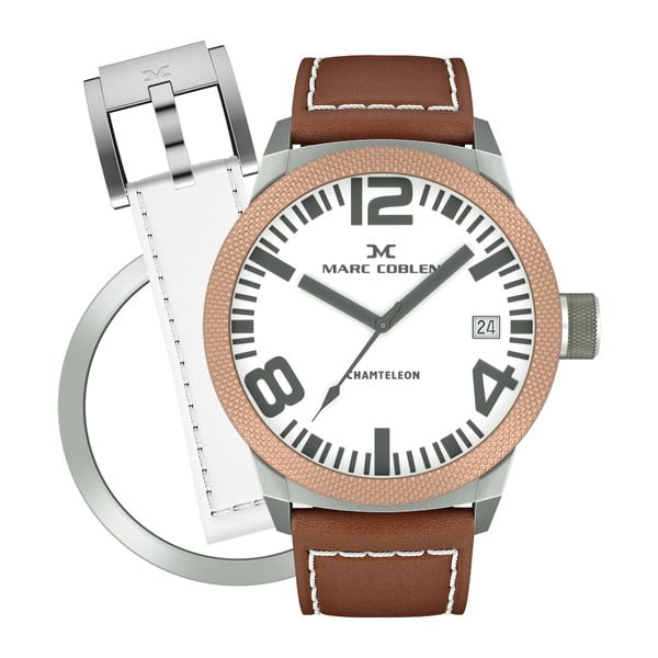Dámské hodinky Marc Coblen s páskem a kroužkem navíc P75