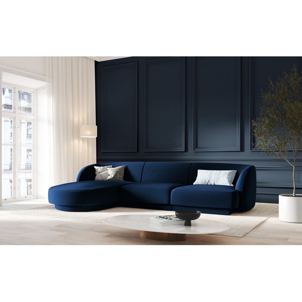 Sinine sametne nurgadiivan (vasakpoolne nurk) Miley - Micadoni Home-image-4