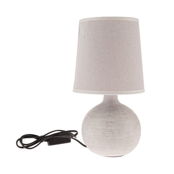 Helehall keraamiline tekstiilvarjuga laualamp, 29 cm Bianca – Dakls-image-1