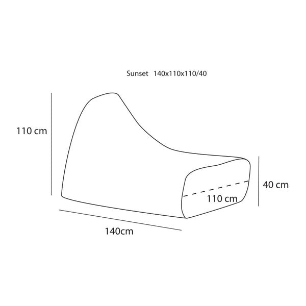 Větší hnědošedý sedací vak s modrým detailem Poufomania Sunset-image-1