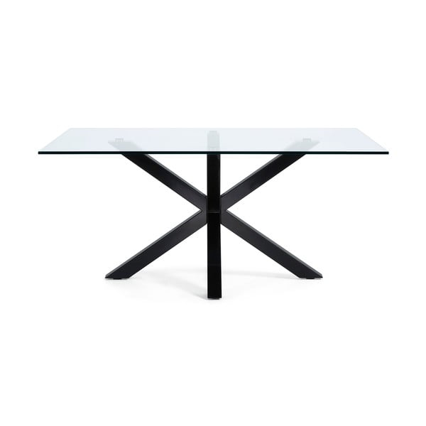Klaasist söögilaud musta alusega, 160 x 90 cm Arya - Kave Home-image-3