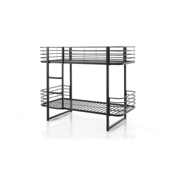 Must metallist laste narivoodi koos voodipõhjaga 90x200 cm Oscar – Vipack