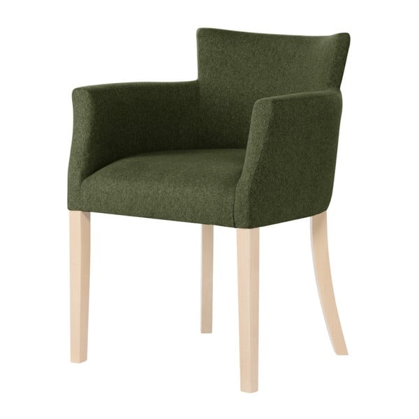 Tmavě zelená židle s hnědými nohami Ted Lapidus Maison Santal