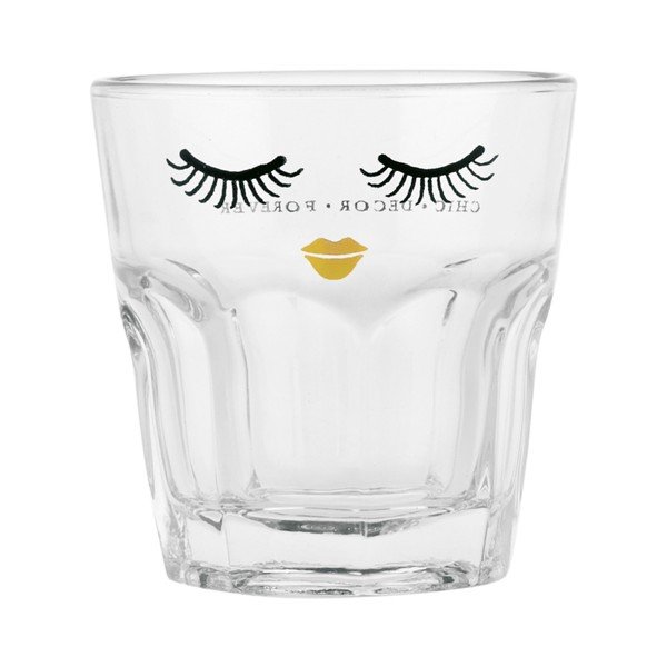 Sklenice Miss Étoile Closed Eyes Gold Lips, 9 cm