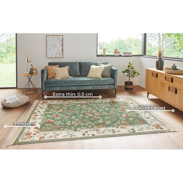 Roheline-kreem viskoosist vaip 195x300 cm Oriental - Nouristan-image-3