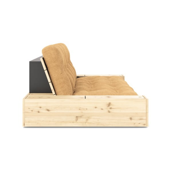 Helepruun-sinepivärvi velvetist diivanvoodi 244 cm Base - Karup Design-image-3