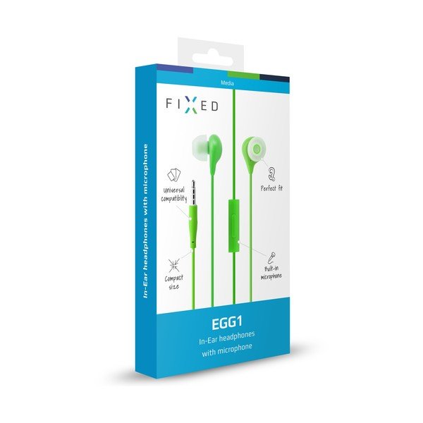 In-ear sluchátka s mikrofonem FIXED EGG1, zelená-image-1