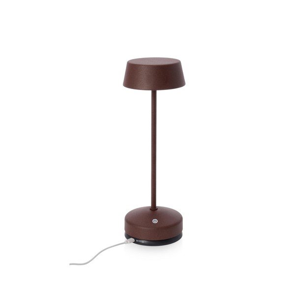 Pruun metallist LED-laualamp hämardatava/juhtmevaba laadijaga ja plastvarjuga (kõrgus 33 cm) Esprit - Bizzotto-image-3