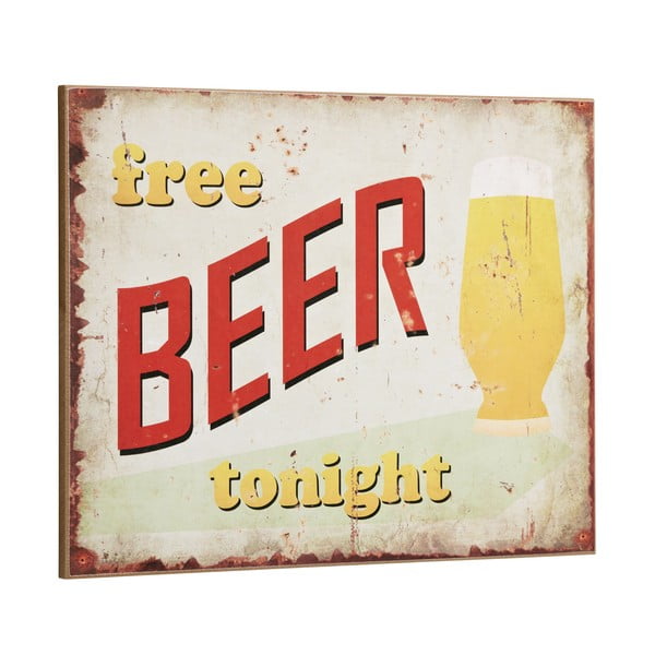 Cedule Free Beer tonight, 30x40 cm