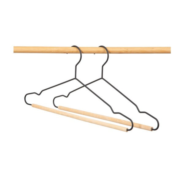 Komplekt 2 musta riidepuude riputajat puidust detailiga Frosted - Compactor-image-1