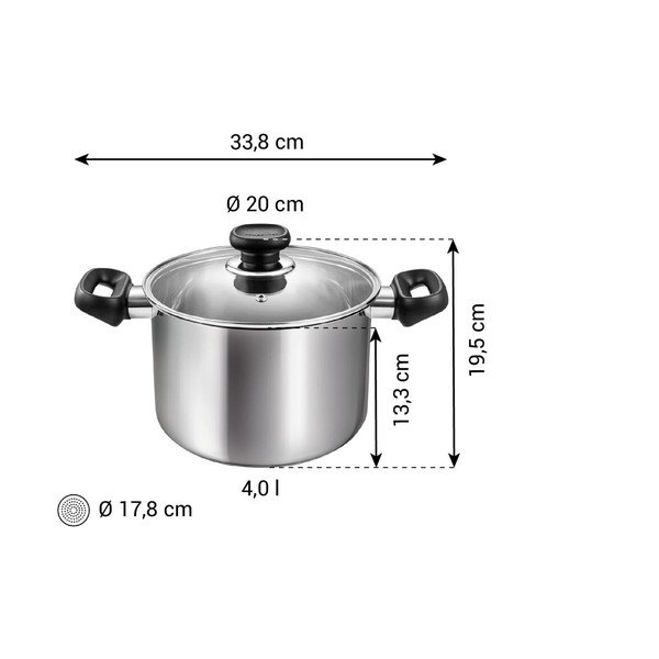 Roostevabast terasest kaanega pott induktsioonpliidile 4 l Brava - Tescoma-image-3
