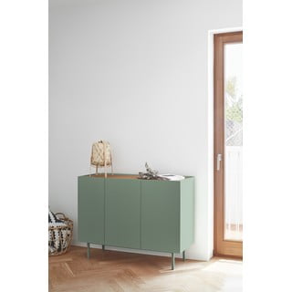 Roheline madal tammedekooriga kummut 110x85 cm Arista – Teulat