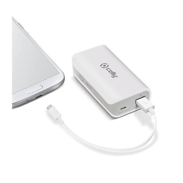 Powerbanka CELLY s USB výstupem 4000 mAh, bílá