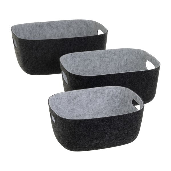 Riidest korvid 3tk komplektis 36x28x16 cm - Casa Selección