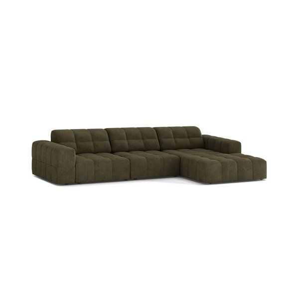 Khaki värvi šenill-nurgadiivan (parem nurk/diivanvoodiga) Chicago - Cosmopolitan Design-image-1