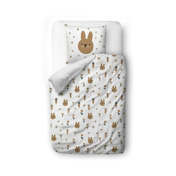 Puuvill-satiinist laste voodipesu üheinimesevoodile 140x200 cm Sweet Bunnies - Butter Kings