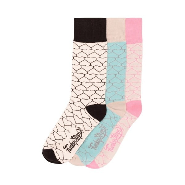 Sada 3 párů barevných ponožek Funky Steps Geometric, velikost 35 – 39