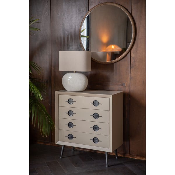 Beež kummipuidust kummut 86x86x40 cm Edson - Dutchbone-image-1