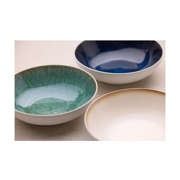 Valge/roheline kivikeraamikast kauss 900 ml White/Green - Bitz-image-4