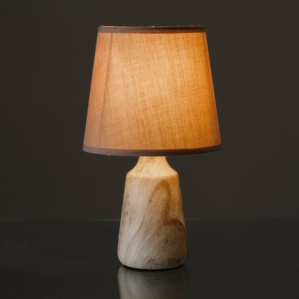 Beež keraamiline laualamp tekstiilist varjuga (kõrgus 28 cm) - Casa Selección-image-1