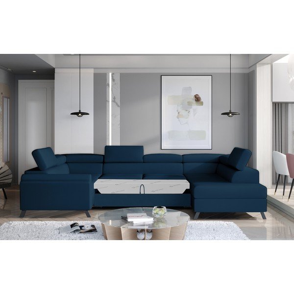 Sinine sametist lahtikäiv/sahtliga nurgadiivan (parem nurk/U-kujuline) Escada – ELTAP-image-2