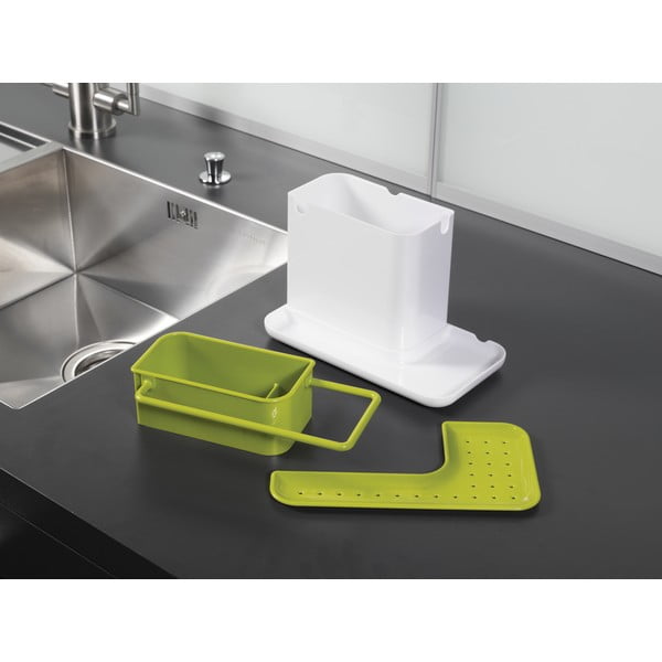 Valge ja roheline köögipesuvahendi taldrik Caddy Sink Tidy - Joseph Joseph-image-3