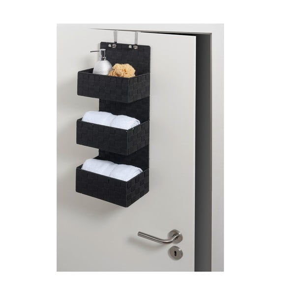 Černý trojitý koupelnový organizér Wenko Adria-image-2