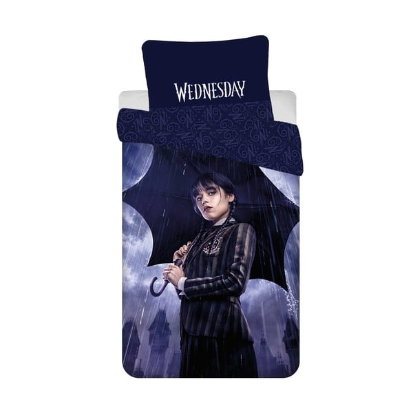 Tumesinine puuvillane laste voodipesu 140x200 cm Wednesday "Rain" - Jerry Fabrics