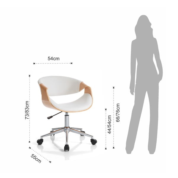 Valge kunstnahast kontoritool Visby - Tomasucci-image-4