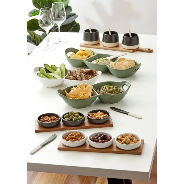 Valged serveerimiskausid 3 tk komplektis, valmistatud kivitehnikast Host - Ladelle-image-1