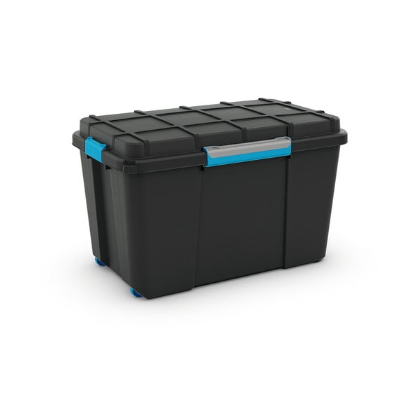 Must plastikust kaanega hoiukast 73,5x44,5x46 cm Scuba Box - KIS
