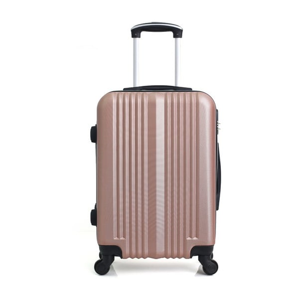 Cestovní kufr v barvě růžového zlata na kolečkách Hero Lipari, 37 l