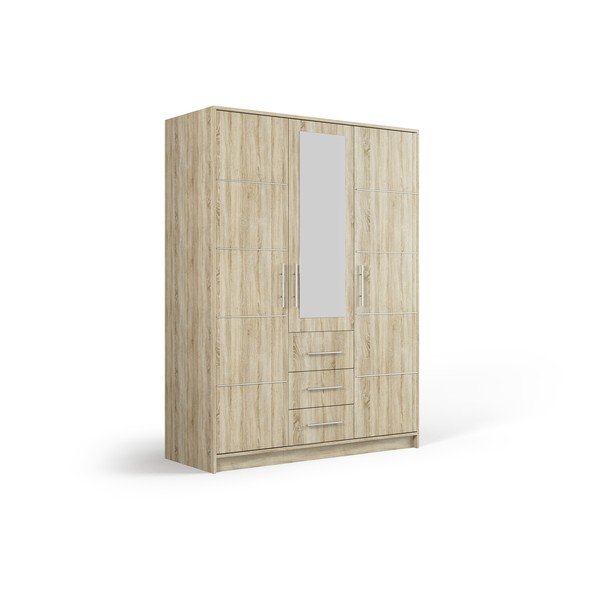 Tammepuust garderoobikapp koos peegliga 147x200 cm Derry - Cosmopolitan Design-image-2