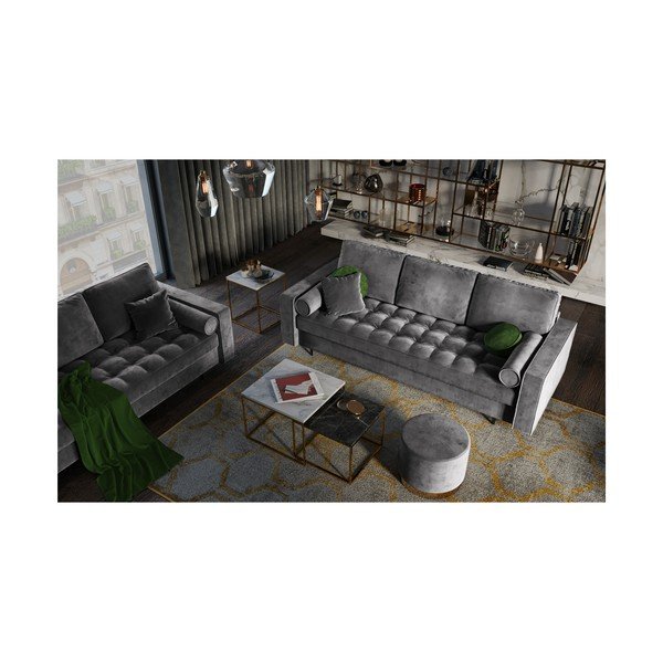 Tumehall sametne diivanvoodi Santo - Milo Casa-image-1