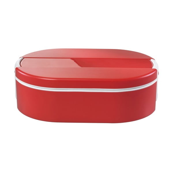Červený oválný termo box na oběd Enjoy, 1,4 l