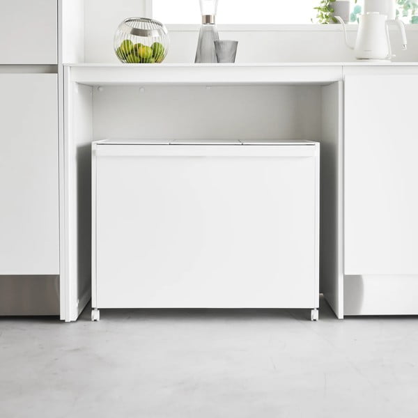 Valge metallist prügikast sorteeritud jäätmete jaoks Tower - YAMAZAKI-image-1