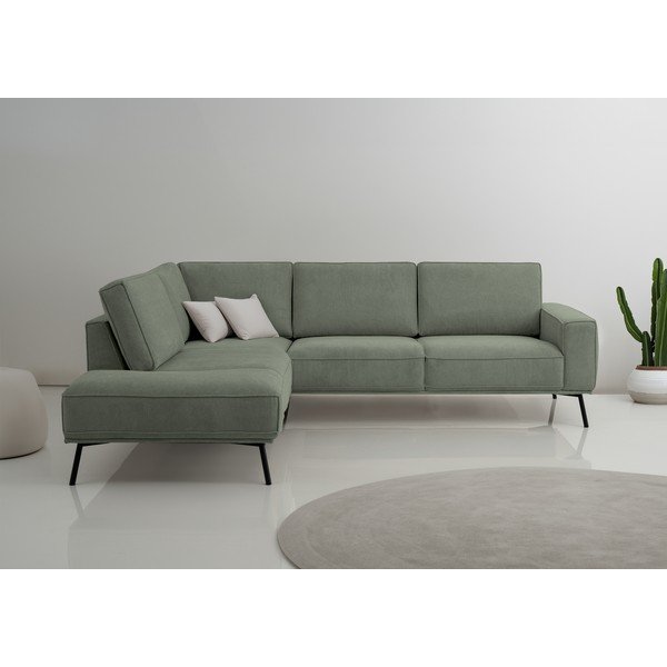 Roheline šenillist nurgadiivan (vasak nurk/L-kujuline) Amsterdam - Scandic-image-1