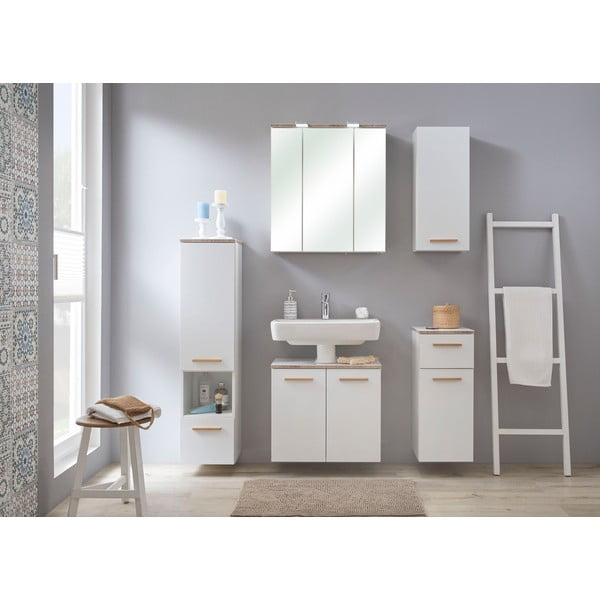 Valge madal rippuv vannitoakapp 30x70 cm Set 931 - Pelipal-image-1