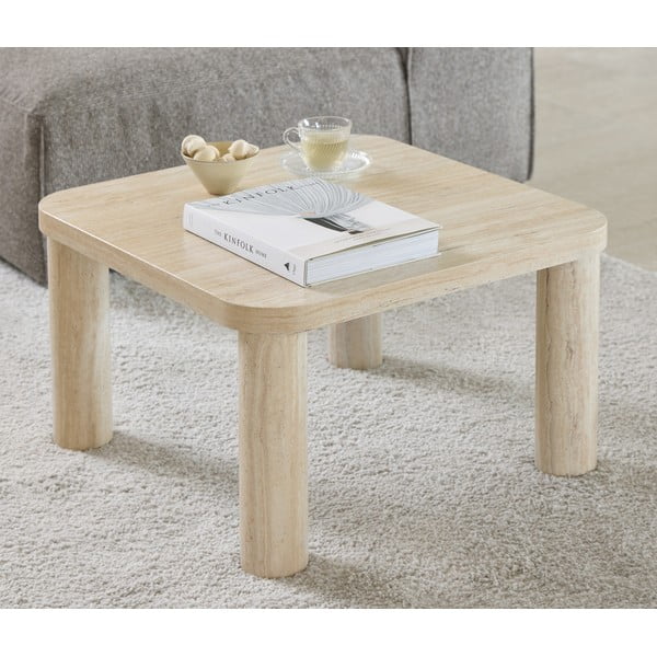 Beež marmori imitatsiooniga diivanilaud 60x60 cm Solano - Actona-image-1