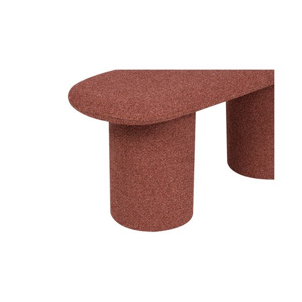 Polsterdatud pink, mis on valmistatud telliskivi värvi buklee kangast Rull - noo.ma-image-2